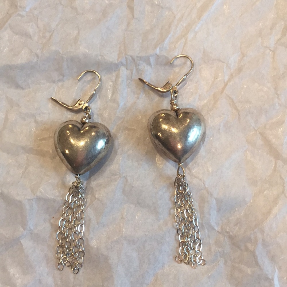 Big heart sterling earrings